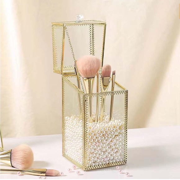 Vintage Gold Makeup Brush Holder - Picture 1 of 2